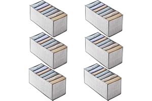 CHENYU 6 sztuk, organizer z szufladą, 7 kratek, pudełko do przechowywania, zmywalne, do przechowywania dżinsów, na koszule, spodnie, legginsy, swetry