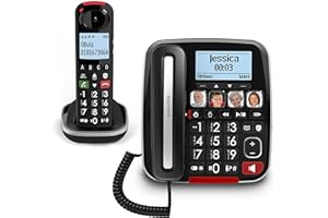 Swissvoice Xtra 3355 Combo schnurgebundenes Großtasten Telefon mit Anrufbeantworter, zusätzliches Mobilteil, Hörgerätekompatibel, Anrufschutz