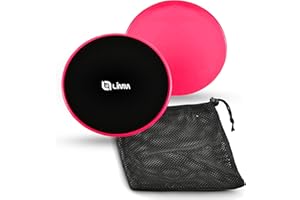 Limm Core Sliders Exercise Discs (Set of 2) Dual-Sided Fitness Gliders to Strengthen Core, Balance and Improve Flexibility - Sliding Disc for Hardwood, Carpet & More | Bonus Carry Bag