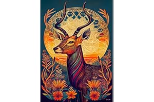 EOBROMD Antilope Peinture Diamant pour Adulte, 5D DIY Broderie Diamant Kit Complet Animaux, Peinture Diamant Artisanat Strass Point de Croix Painting pour Décoration Intérieur 30x40cm