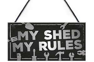 RED OCEAN My Shed Sign Outdoor Garden Shed Man Cave Garage Shop Plaque Dad Grandad Gifts For Men