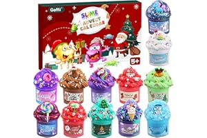 Goffii Schleim Adventskalender 2025 für Kinder, 24 Tage Countdown Kalender, Butterschleim und Kristallschleim mit Zubehör, Weihnachten Überraschungen Geschenk für Kinder, Teenager, Jungen und Mädchen