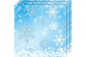 ‎DAZZJOY DazzJoy 20 Stück Servietten Weihnachten, 33x33 cm Weihnachten Servietten Schneeflocken, Weihnachtsservietten Tischdeko, Schneeflocken Papierservietten Tischdeko für Frozen, Silvester, Prinzessin Deko