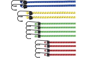 REPAIRR Juego de 10 tensores y tensores de Equipaje Multiusos en Diferentes Longitudes para Camping, Coche y Bicicleta – Correas tensoras y Goma tensora