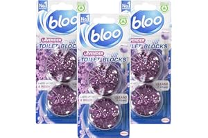 Bloo Toilet Blocks Cistern Cleaner - Double Cistern Blocks Lavender Scent, Long Lasting Toilet Tablets & Limescale Remover, Foaming Toilet Cistern Block Flush Cleaner & Freshnener, 3 pk+Cheeroo Magnet