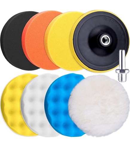 Kit Polissage Voiture SIQUK - 14 Pièces Avec Éponges, Pad Laine Et Adaptateur Perceuse