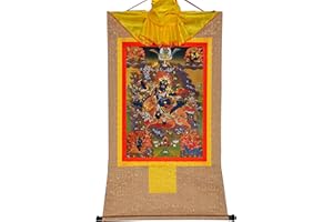 Gandhanra Thangka Tibétain - Palden Lhamo Thangka - Peinture Tantrique Bouddha à Dorure - Tapisserie Mural pour Décoration Zen - Méditation et Relaxation Spirituelle