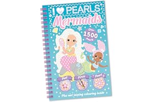 Bookoli - I Love Pearls Mermaids Book - Pearl Art for Kids - Children's Craft Activity Set for Ages 6 to 9 Years - Mermaid Crafts - Includes Over 1500 Pearls - Diamond Painting for Children