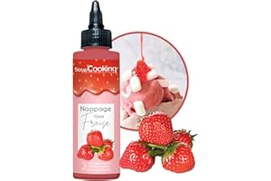ScrapCooking - Nappage Goût Fraise 165 g - Flacon Squeezer - Pour Topping & Décoration Gâteaux, Glaces, Yaourts, Crêpes & Gaufres - Déco Alimentaire Pâtisserie - 8564
