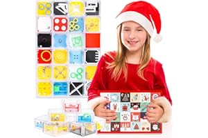 ENCURYNA Calendario de Adviento 2024 juegos de Paciencia,calendario de Adviento para niños con 24 Sorpresas, Cuenta regresiva de Navidad, mini juego de pensamiento, Christmas Calendario Adviento para niños
