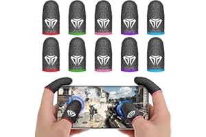 WLLHYF 10 Stück Gaming Finger Sleeves Elasthan Fasern Mobile Game Touchscreen Fingerhülse Bequeme Atmungsaktiver Anti-Schweiß Finger Handschuhe Daumenhülsen Fingerabdeckung Fingerlinge Gaming Zubehör