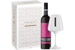 ‎SCAVI & RAY SCAVI & RAY Geschenkset – Al Cioccolato Rotwein mit Designglas, 0,75L, 10% Vol. Alkohol – Rotwein mit Schokoladenaroma, Edles Präsent für stilvolle Anlässe