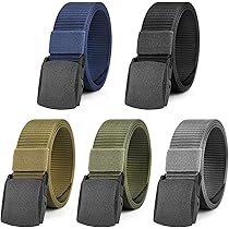 Cintura Uomo In Nylon Regolabile - 2 Pezzi Con Fibbia Metallica - Militare E Sportiva - Foto 4