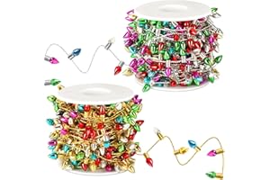 YUYWWAN 2 SZTUK Mini Fałszywy wieniec bożonarodzeniowy 5 m Girlandy Symulacja Światła choinkowe Miniatura do domu dla lalek Dekoracja Akcesoria do zabawek Lalki (C)