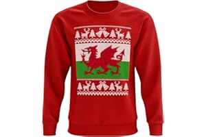 Purple Print House Unisex Wales Flag Sweatshirt - Cymru Pattern for Him or Her - Christmas Jumper Day Ideas