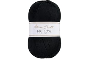 Utopia Crafts Big Boss 400g Knitting & Crochet Yarn 1200m (Deep Black)