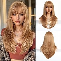 Perruque Femme Mi-longue Méchée Blond Racine Blond Foncé NOEMIE YS - Synthétique