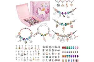 SAKMILU 99 PCS Charm Bracelet Making Kits for Girls, DIY Bracelet Kits, Jewellery Making Kit Gift for 5 6 7 8 9 10 11 12-Years-Old Girls