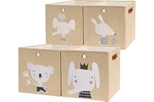 AXHOP cajas almacenaje cajas organizadoras[4 unidades] 30 x 30 x 30. cajas almacenaje decorativas. Ideal para kallax,cesto juguetes infantil, caja juguetes, libros, estanterias almacenaje.