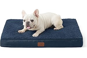 Bedsure Cuscino per Cane Medio - Materassino per Cani Taglia Media Interno Cuscino Cane Sfoderabile Lavabile 76x51x7,6 cm Blu