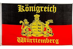 EVERFLAG Flagge 90 x 150 : Königreich Württemberg mit Schrift