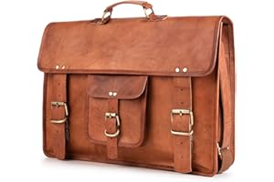 Berliner Bags Vintage Sac Bandoulière en Cuir Berlin, Porte-document pour Ordinateur Portable pour Hommes Femmes (Marron XXL)