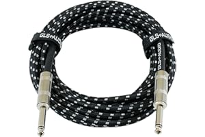 ELAORY 6.35 mm Gitarrenkabel Klinkenkabel 6M, Instrumentenkabel Elektrisches Instrumentenkabel Bass/Gitarren Lautsprecherkabel für Verstärker - Schwarz