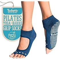 Sunolkie Antislip yoga- en pilates-leggings voor dames, met 5 vingers, yogasokken met handvat, trainingsslip met handgrepen en antislip riem, 3 paar
