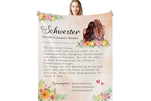 ‎G-DAKE G-dake Geschenke für Schwester, Definition Decke An Meine Schwester, Beste Schwester Geschenk Geburtstagsgeschenk Geschenkideen, Flauschige Kuscheldecke 130x150cm