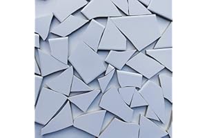 MOSALI Fliesenbruch Weiß – Frostfest für Mosaikarbeiten, Deko & kreative Projekte – Bunte Fliesen für Mosaik draußen und drinnen – ca. 30×30 cm Verlegefläche Mixe Mosaik [Weiß K023, 1 kg]