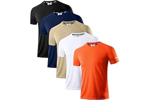 Holure Men's Quick-Dry Sportswear T-Shirts,1/3/5 Pack Breathable Moisture Wicking Gym Tops for Training & Workout,Short Sleeve Tees