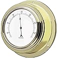 TFA Dostmann Analogue Thermometer Brass, 19.2015, Made in Germany, for Room Temperature, in Maritime Design, Polished, Multi-Colour, 0.8 x 16 x 6.5 cm