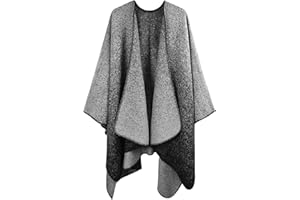 heekpek Poncho Donna Elegante per Inverno Reversibile Donna Sciarpa Oversize Poncho Fatti a Maglia Poncho Multifunzione Mantelle Scialle Vintage Scialle Coprispalle Elegant