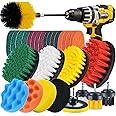 Shieldpro 30 Piece Drill Brush Attachment Set, All Purpose Power Clean Scrubber Brush, Scrub Pads & Sponge with Extend Long Attachment for Bathroom, Kitchen,Grout,Tub,Tile,Corners, Auto
