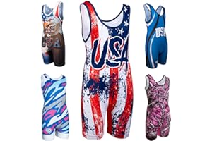 KO Sports Gear - Unisex Wrestling Singlet, Comfortable & Breathable, 4 Way Stretch, Gymnastics, Running, Weightlifting