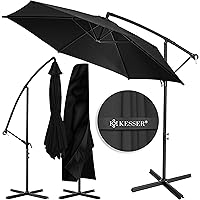 KESSER® Alu Ampelschirm Sonnenschirm Ø 300 cm mit Kurbelvorrichtung UV-Schutz Aluminium Wasserabweisende Bespannung…