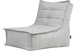 icon Dolce Lounge Bean Bag Chair, Grey, Indoor Outdoor Beanbag, Large Adult Bean Bag with Filling Included, Floor Chair, Garden, Living Room Furniture, Bedroom Furniture