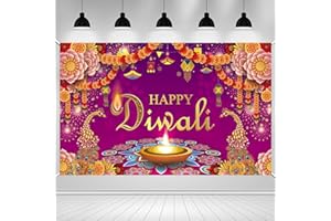 ERWOULLT Happy Diwali Backdrop Banner Decorations for Home 43x71 Inch, India Festival of Lights Peacock Deepavali Hanging Backdrop Decoration Party Supplies for Garden, Yard, Party, Home, Wall Decor