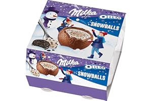 ‎MILKA Milka Snowballs OREO – Gefüllte Weihnachtsschokolade zum Auslöffeln – 112g