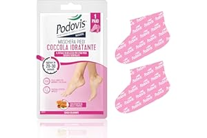 Podovis, Maschera Piedi Coccola Idratante - Maschera Piedi Idratante , "Effetto Impacco", Pelle Morbida e Vellutata, con Estratti di Miele e Propoli, 1 Paio