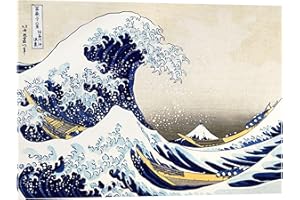 Posterlounge La Grande Vague de Kanagawa II Tableau en verre acrylique de Katsushika Hokusai 18 x 13 cm Bleu Art asiatique Décoration murale