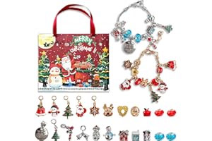 BGNXHYB Calendrier de l'Avent de Noël - Bracelets de calendrier de l'Avent 2023 - Calendrier de compte à rebours de 24 jours - Cadeau de Noël pour enfants - Cadeau de Noël pour filles - Collier DIY - Cadeau