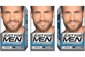 ‎JUST FOR MEN Just For Men Brush in Color Gelformel Bart Und Schnurrbart, hellbraun, 3er Pack, 1er Pack (1 x 28 g)