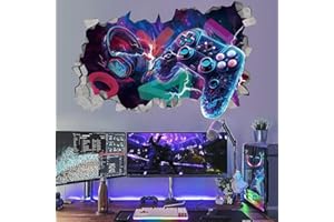 KAIRNE 3D Gaming Wall Sticker for Boys Bedroom,Xbox Gamer Wall Art Decal,PS4 Minecraft Wall Decor for Game Room,Game Wall Stickers,Video Game Stuff for Teenager Boys Gifts Room Decorations