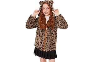 Arshiner Mädchen Fleece Kapuzenpullover mit Reißverschluss Winter Fleecejacke mit Tasche Kinder Langarm Sweatshirt Warm Outdoor Kindermäntel 5-13 Jahre