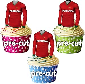 Decorations Comestibles Portugal Maillots De Football Coupe Du Monde De Football 18 Pour Cupcakes Gateau Decorations Lot De 12 Amazon Fr Epicerie