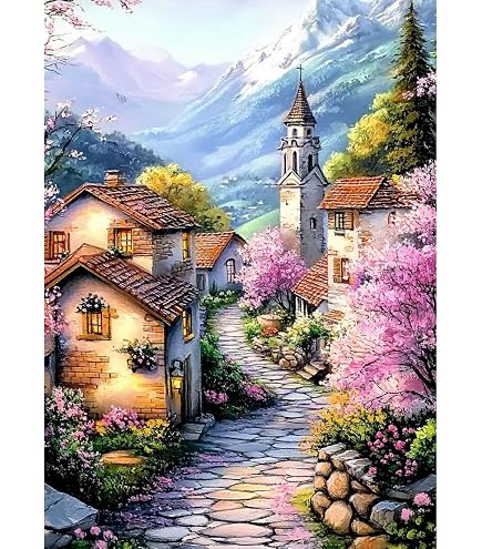 MAXBYE Diamond Painting Buntes Haus – 5D DIY Kit 30x40 Cm, Voller Diamantbesatz