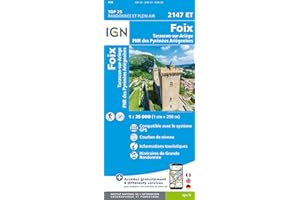 IGN Foix.Tarascon-sur-Ariège.Pnr des Pyrénées Ariégeoises - Carte topographique