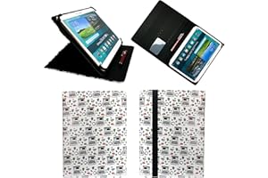 Emartbuy Universal 9.1 Inch - 10.5 Inch Computers Multi Angle Folio Wallet Case Cover With Card Slots Black Elastic Strap and Stylus Pen Compatible With Selected Devices Listed Below