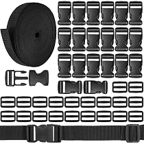 Sangle Nylon Noir KOSHIFU 5m Avec Boucles Et Attaches – Pour Sacs, Bagages, Colliers Et Bricolage